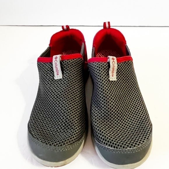 Columbia Childrens Moccaswim Techlite Water Shoes Kids Sz 12 Gray Red Slip On - Picture 2 of 5